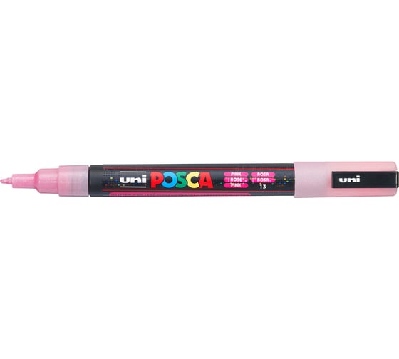 Художественный акриловый маркер UNI POSCA PC-3ML, розовый с блёстками, 0.9 - 1.3 мм 149538 1