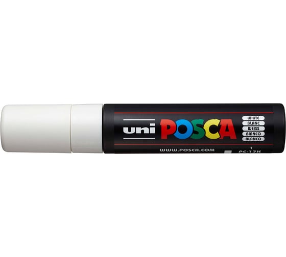 Художественный акриловый маркер UNI POSCA PC-17K, белый, 15 мм, клиновидный наконечник 149374