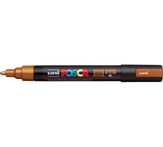 Художественный акриловый маркер UNI POSCA PC-5M, бронзовый, 1.8 - 2.5 мм 149525 1
