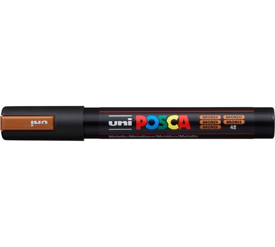 Художественный акриловый маркер UNI POSCA PC-5M, бронзовый, 1.8 - 2.5 мм 149525