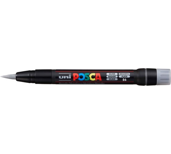 Художественный акриловый маркер UNI POSCA PCF-350, серебряный, кисть 149688 1