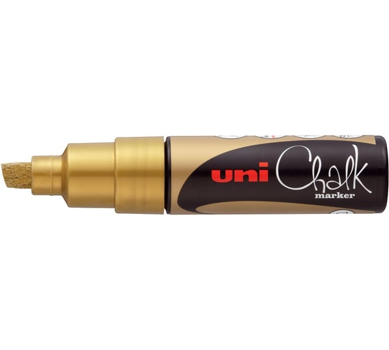 Художественный меловой маркер UNI Chalk PWE-8K, золотой, до 8.0 мм 149854