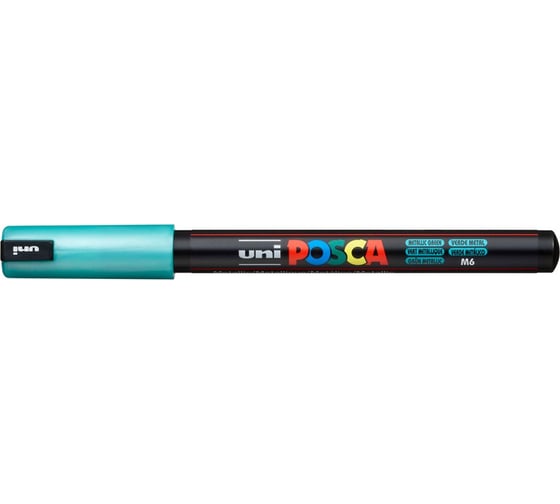 Художественный акриловый маркер UNI POSCA PC-1MR, зеленый металлик, 0.7 мм 149670