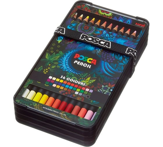 Цветные карандаши для художников UNI POSCA набор 36 цветов 163583