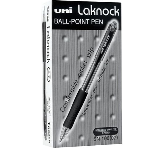 Набор шариковых ручек UNI Laknock SN-100, цвет чернил: синий, 12 шт 66274