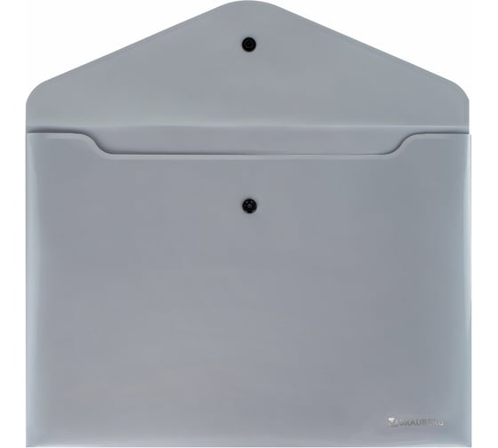 Папка-конверт BRAUBERG SILVER с кнопкой, серебристая, А4, непрозрачная, прочная, 0,2 мм 272884