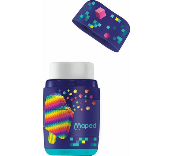 Точилка ОФИСМАГ MAPED Pixel Party Connec с ластиком 2 в 1 (Франция) t, 2 отверстия 049223 272972