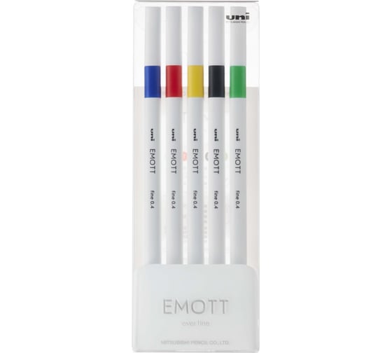 Набор цветных линеров UNI EMOTT №1, 5 шт в наборе 163506