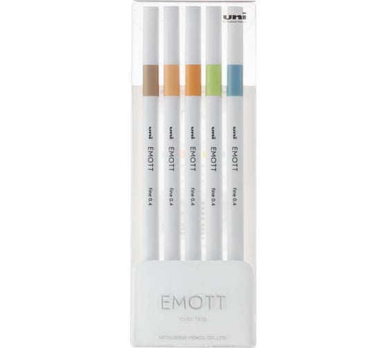 Набор цветных линеров UNI EMOTT № 6, 5 шт в наборе 163509