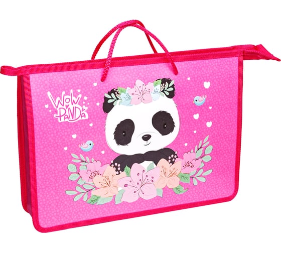 Папка с ручками на молнии ArtSpace Wow Panda А4, пластик, 75 мм ПТ-15_4_25573 1