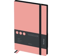 Записная книжка BERLINGO Instinct А5, 80 листов, кожзам, черный срез, черный/фламинго NB0_91501