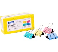 Зажимы для бумаг OfficeSpace 32 мм, 12 упаковок по 12 шт, цветные, картонная коробка BCLC32_19360