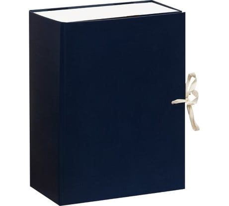 Архивный короб OfficeSpace с завязками разборный, бумвинил, 120 мм, синий, клапан МГК 284721