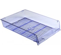 Горизонтальный лоток для бумаг Стамм Гранд сетчатый, тонированный синий ЛТ295