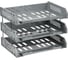 Горизонтальный лоток для бумаг Стамм Сити набор 3 шт, на металлических стержнях, широкая загрузка ЛТ561 1