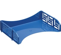 Горизонтальный лоток для бумаг Стамм Field Berlin широкая загрузка, голубой ЛТ840