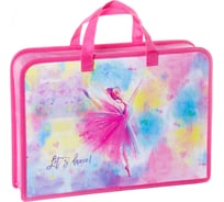 Папка с ручками BERLINGO Dancer 1 отделение, А4, 340х245х75 мм, пластик, на молнии PTA47521