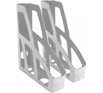 Лоток для бумаг вертикальный Стамм Лидер, серый, 2 шт. в упаковке ЛТ127