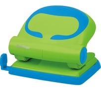 Пластиковый дырокол BERLINGO Fuze 20 листов, зеленый, с линейкой DDp_20002