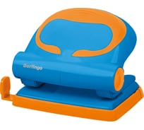 Пластиковый дырокол BERLINGO Fuze 20 листов, голубой, с линейкой DDp_20001