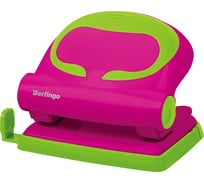 Пластиковый дырокол BERLINGO Fuze 20 листов, розовый, с линейкой DDp_20003