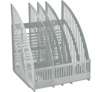 Вертикальный лоток для бумаг Стамм Line сборный, 4 отделения, серый ЛТ457