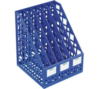 Вертикальный лоток для бумаг Стамм сборный, 6 отделений, синий лт814