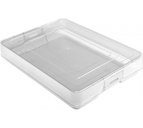 Контейнер для документов Стамм А4, 260х350х65 мм, с защелками, прозрачный КТ10