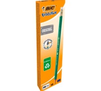 Карандаш чернографитный ОФИСМАГ с ластиком BIC Evolution, HB, комплект 12 шт 880479