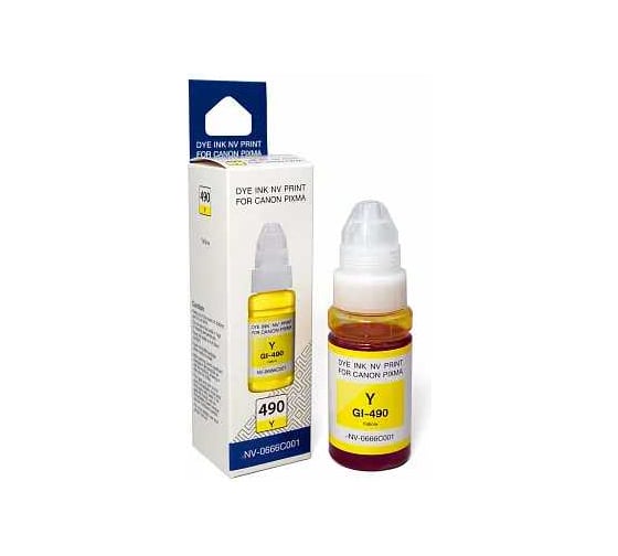 Чернила NV Print NVP GI-490Y, для Canon Pixma G1400/G2400, 70 мл, Yellow, в коробке, совместимые NV-0666C001