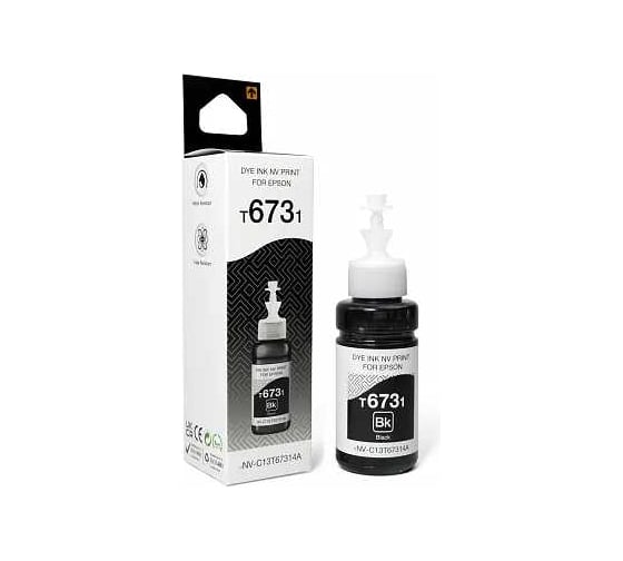 Чернила NV Print NVP T6731, для аппаратов Epson, 70 ml, Black, в коробке, совместимые NV-C13T67314A 1