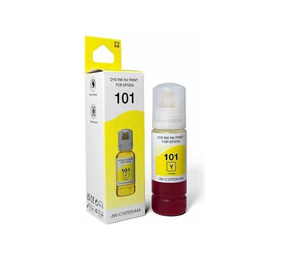 Чернила NV Print NVP 101, для Epson L4150, 70 мл, Yellow, в коробке, совместимые NV-C13T03V44A 1