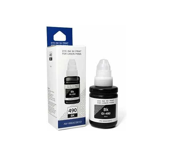 Чернила NV Print NVP GI-490BK, NV-0663C001, для Canon Pixma G1400/G2400, 135 мл, Black, в коробке, совместимые NV-0663C001D