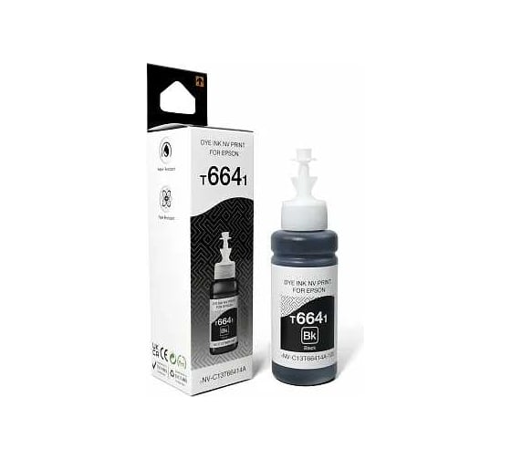 Чернила NV Print NVP T6641, для аппаратов Epson, 70 ml, Black, в коробке, совместимые NV-C13T66414A