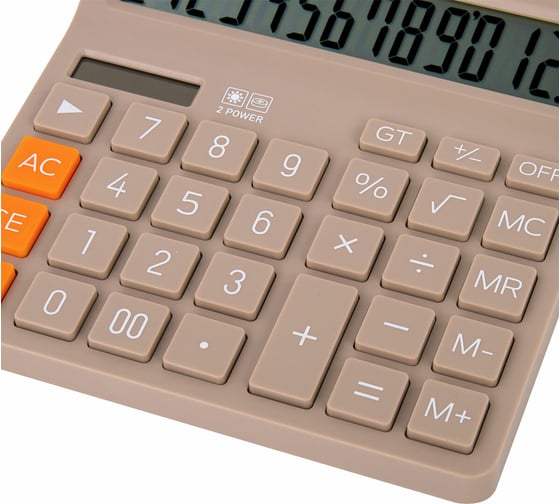 Калькулятор настольный BRAUBERG DIGITAL-12-BG 151х152 мм, 12 разрядов, двойное питание, бежевый 272970