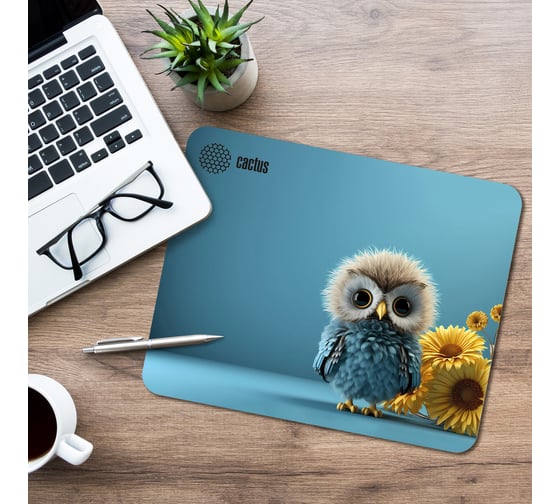 Коврик для мыши Cactus Owl blue 220x180x2 мм CS-MPC-P07XS 2064766