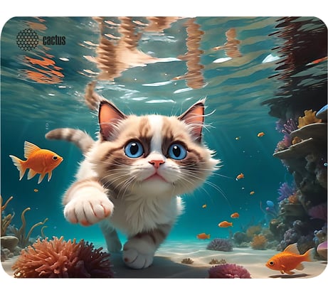 Коврик для мыши Cactus Fish Cat рисунок 300x250x3 мм CS-MPC-D15M 2064775