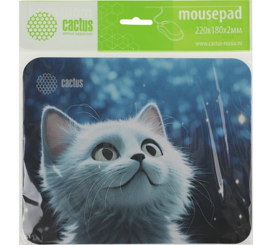 Коврик для мыши Cactus White Cat 220x180x2 мм CS-MPC-P06XS 2064770