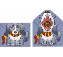 Папка-конверт с двухсторонней печатью и кнопкой ОФИСМАГ Пес, А4, 180 мкм, CNT, 74968 273991