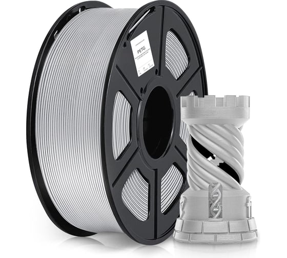 Пластик Cactus CS-3D-PETG-1KG-SILVER PETG/1.75 мм/1 кг/316 м/серебристый 2061745