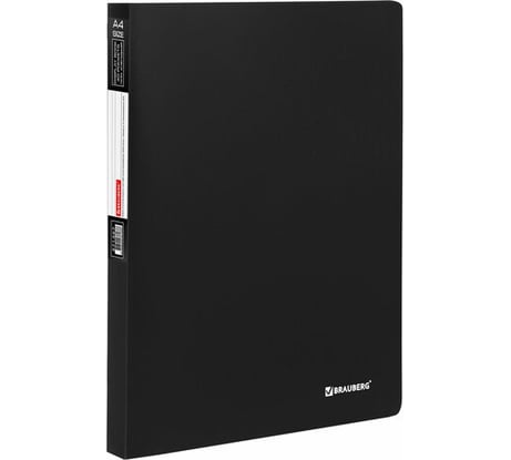 Папка BRAUBERG 40 вкладышей Office, черная, 0.6 мм 271327