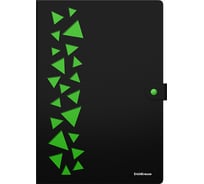 Пластиковая папка-картотека ErichKrause Matt Accent на кнопке с 4 отделениями, с перфорацией, A4, ассорти (в пакете по 4 шт) 61210