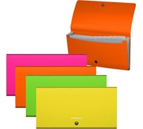 Папка ErichKrause-картотека пластиковая текстура Песок Неон, с 13 отделениями, для чеков, ассорти 50429