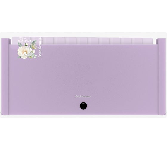 Пластиковая папка-картотека ErichKrause Matt Pastel Bloom с 13 цветными отделениями, Check size, прозрачный, ассорти (пак. по 4 шт) 61215 1