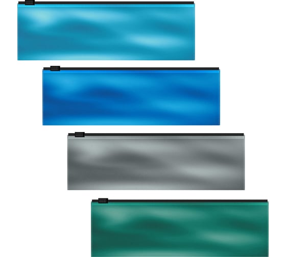 Zip-пакет пластиковый ErichKrause Glossy Ice Metallic, 230x70мм, непрозрачный, ассорти, 12 шт 54984 1