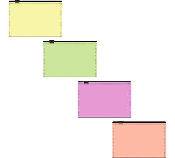 Zip-пакет пластиковый ErichKrause Fizzy Neon, Card Size, полупрозрачный, ассорти, 12 шт 54972 1