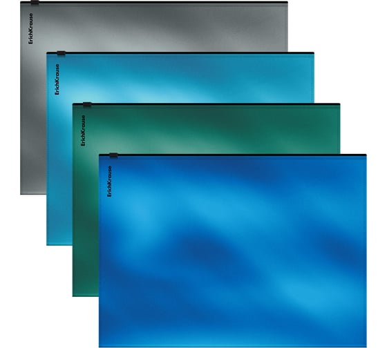 Zip-пакет пластиковый ErichKrause Glossy Ice Metallic, A4, непрозрачный, ассорти, 12 шт 53295 1