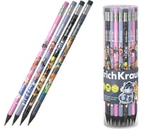 Чернографитный карандаш пластиковый ErichKrause Простоквашино, трехгранный, с ластиком, HB (в тубусе по 42 шт.) 60733