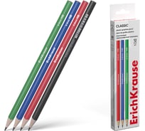 Графитный карандаш пластиковый ErichKrause Классика, трехгранный, ТМ 60698