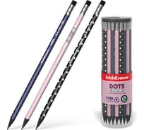 Графитный карандаш пластиковый ErichKrause Горошек, трехгранный, с ластиком, ТМ 55276